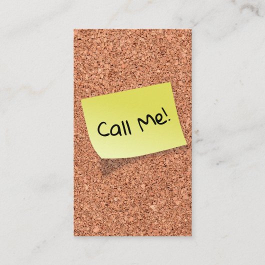 FUNNY Cork Board met tekst op Post it Visitekaartje (Voorkant)