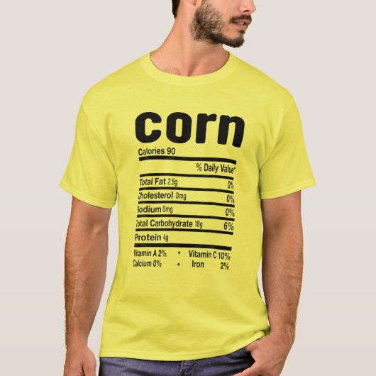 Funny Corn Nutrition Thanksgiving Costume T-shirt (Voorkant)