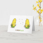 Funny Corn Saying Sorry to Silly Conflicts Kaart (Gele Bloem)