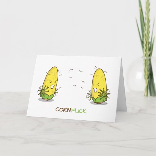 Funny Corn Saying Sorry to Silly Conflicts Kaart (Voorkant)