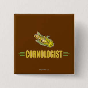Funny Corn Vierkante Button 5,1 Cm