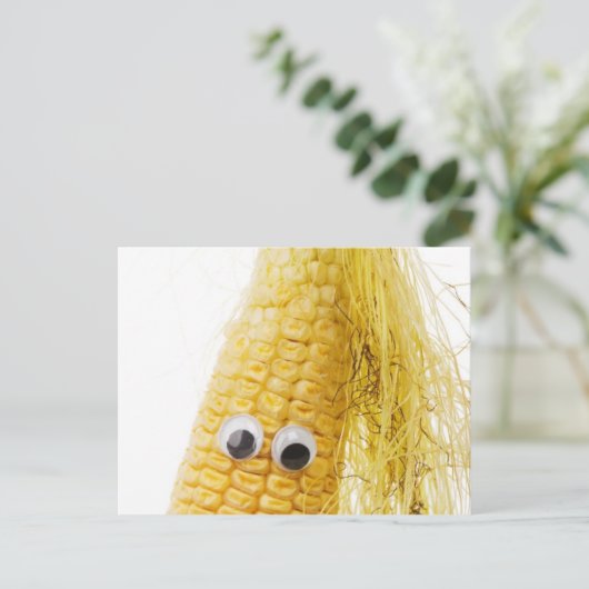 Funny Corn with Eye Briefkaart (Staand voorkant)