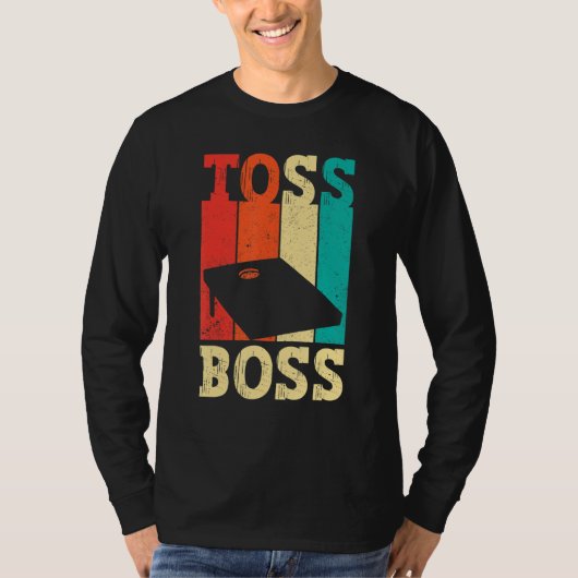 Funny Cornhole Corn Hole Retro Toss Boss T-shirt (Voorkant)