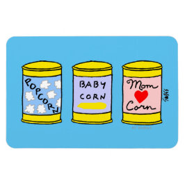 Funny Corny Cartoon Family Portret mam Pap Baby Magneet