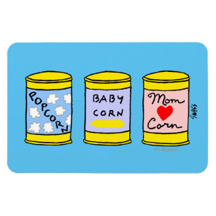 Funny Corny Cartoon Family Portret mam Pap Baby Magneet