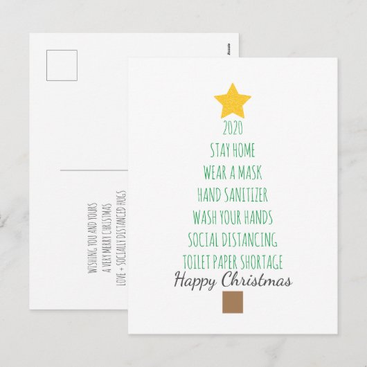 Funny Coronavirus 2020 Christmas Tree Feestdagenkaart (Voorkant / Achterkant)