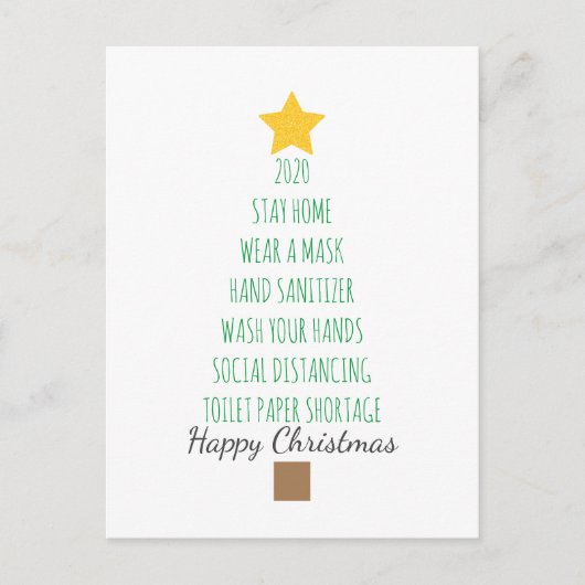 Funny Coronavirus 2020 Christmas Tree Feestdagenkaart (Voorkant)