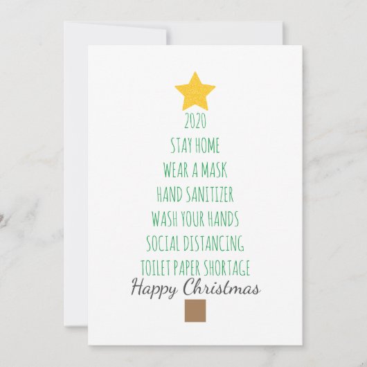 Funny Coronavirus 2020 Christmas Tree Feestdagenkaart (Voorkant)
