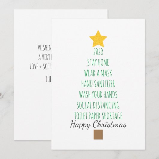 Funny Coronavirus 2020 Christmas Tree Feestdagenkaart (Voorkant / Achterkant)