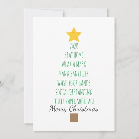 Funny Coronavirus 2020 Merry kerstboom Feestdagenkaart (Voorkant)