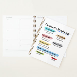 Funny Corporate email lingo Planner
