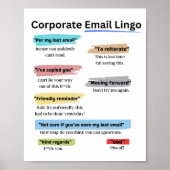 Funny Corporate email lingo Poster (Voorkant)