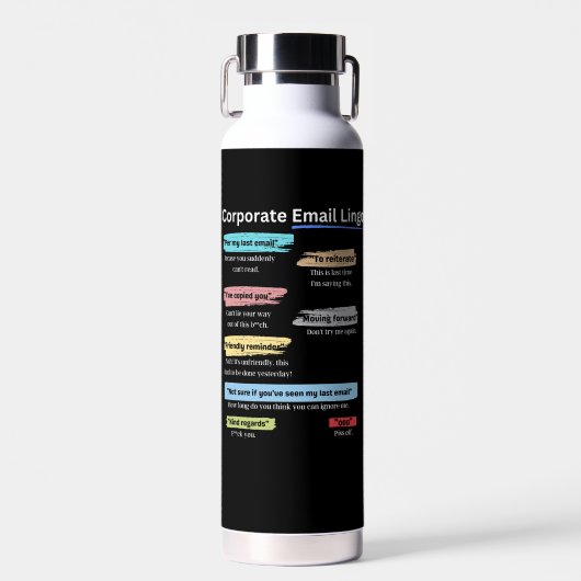 Funny Corporate email lingo Waterfles (Voorkant)