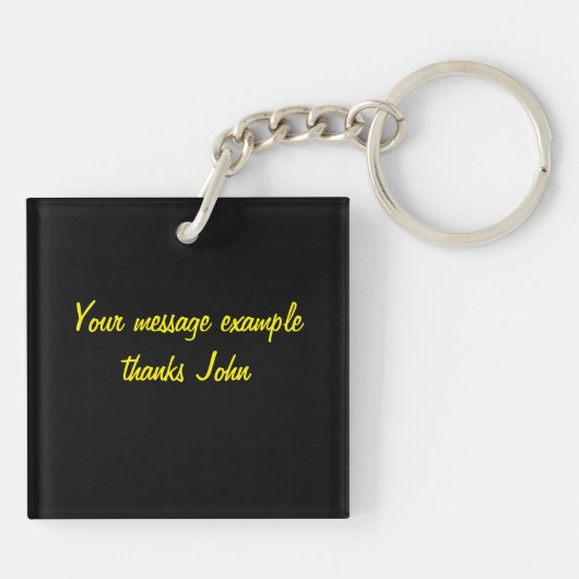 Funny Corporate HR geeft koffie Mok Sleutelhanger (Achterkant)