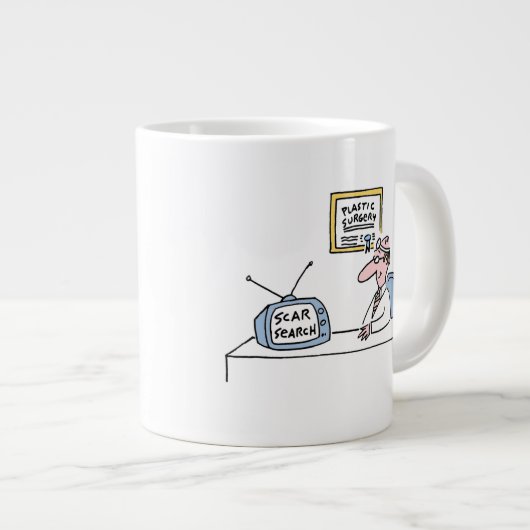 Funny Cosmetic Plastic Surgeon Cartoon Jumbo Mok (Voorkant rechts)