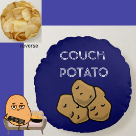 Funny "Couch Potato" + Aardappelscharnieren die ki Rond Kussen