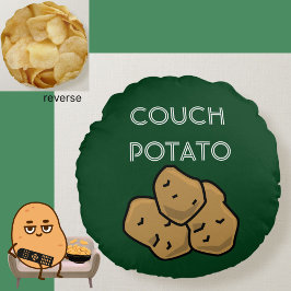 Funny "Couch Potato" + Aardappelscharnieren die ki Rond Kussen