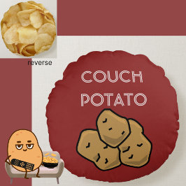 Funny "Couch Potato" + Aardappelscharnieren die ki Rond Kussen