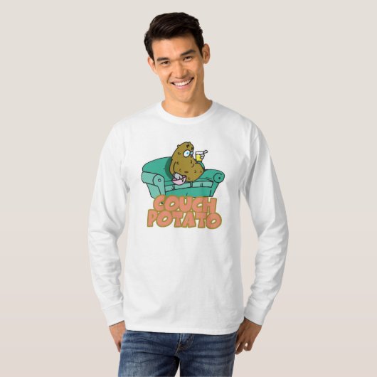 Funny Couch Potato T-shirt (Voorkant volledig)