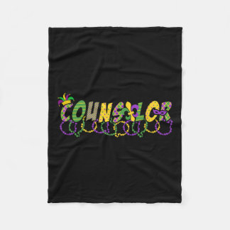 Funny Counselor Mardi Gras Shirt Festivalfeest Ma Fleece Deken