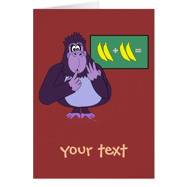 Funny Counting Gorilla Wiskunde Custom (Voorkant)