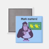 Funny Counting Gorilla Wiskunde Custom Magneet (Voorkant / Achterkant)