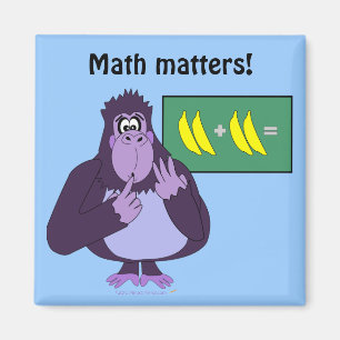Funny Counting Gorilla Wiskunde Custom Magneet