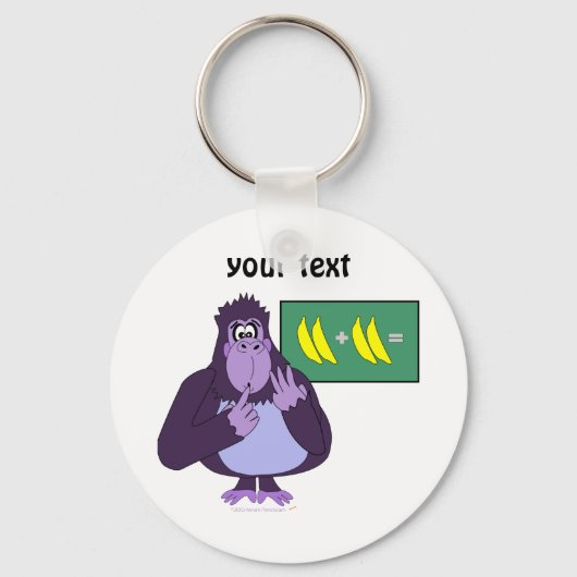 Funny Counting Gorilla Wiskunde Custom Sleutelhanger (Voorkant)