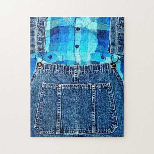 Funny Country Bumpkin Jean Overalls Legpuzzel (Verticaal)