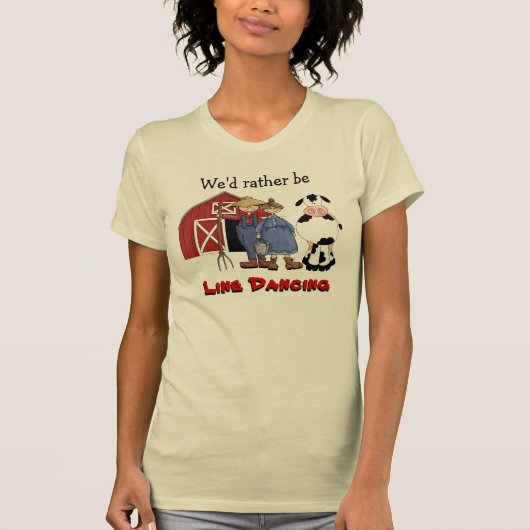 Funny Country Line Dancing Farmers shirt (Voorkant)
