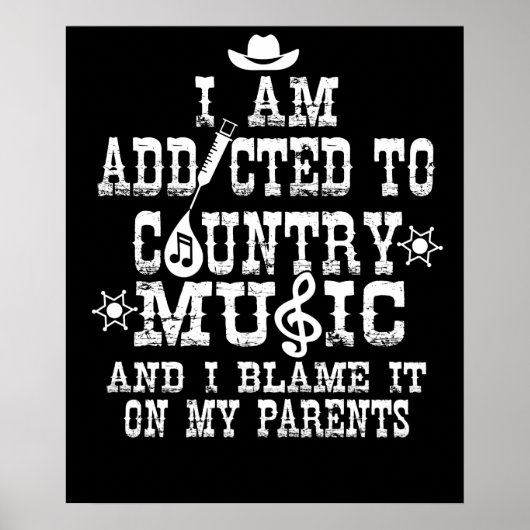 Funny Country Music Lover Gift Country Music Poster (Voorkant)