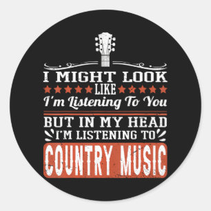 Funny Country Music Lover Westerne country Music Ronde Sticker