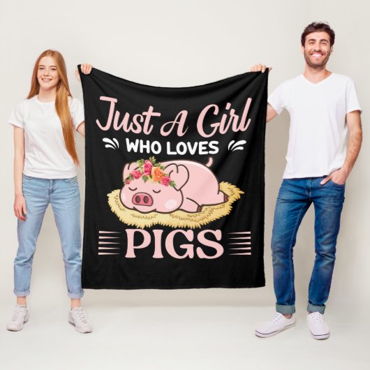 Funny Country Pig Lovers Fleece Blanket Deken (In situ)
