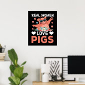 Funny Country Pig Lovers Poster (Thuiskantoor)