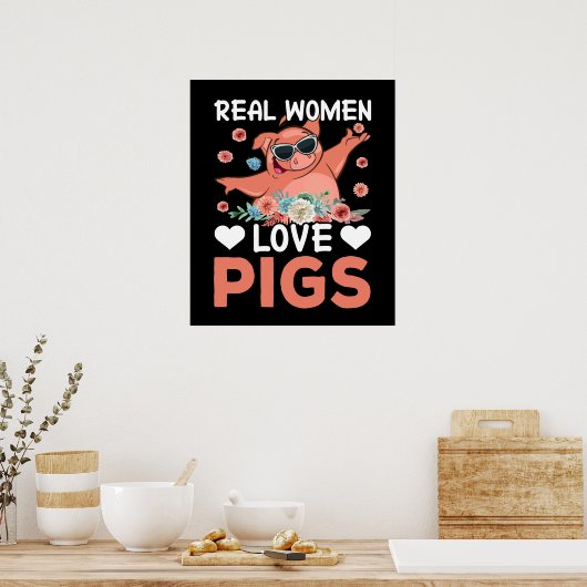 Funny Country Pig Lovers Poster (Keuken)