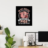 Funny Country Pig Lovers Poster (Thuiskantoor)