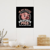 Funny Country Pig Lovers Poster (Keuken)