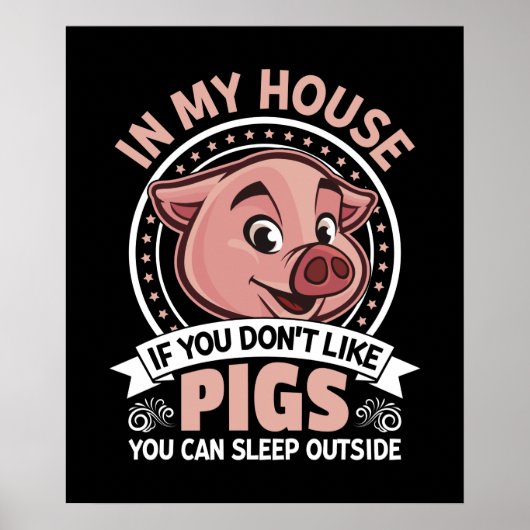 Funny Country Pig Lovers Poster (Voorkant)