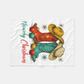 Funny Country Western Christmas Howdy Cowboy Boots Fleece Deken (Voorkant (Horizontaal))