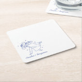 funny couple Hand Drawn  wedding Kartonnen Onderzetters (Schuin)