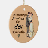 Funny Couple Marriage 2020 Quarantine Keramisch Ornament (Rechts)