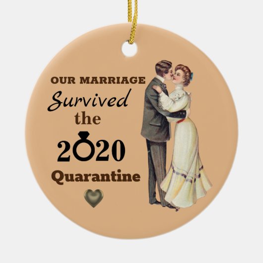 Funny Couple Marriage 2020 Quarantine Keramisch Ornament (Voorkant)