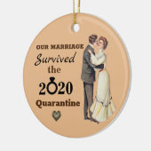 Funny Couple Marriage 2020 Quarantine Keramisch Ornament (Links)