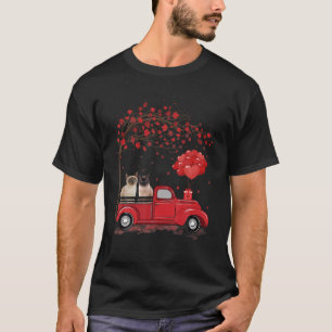 Funny Couple Siamese Red Truck Valentijnsdag T-shirt