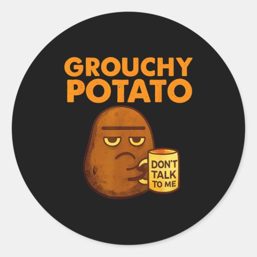 Funny Couple Sweet Tato &amp; Grouchy Tato  Ronde Sticker (Voorkant)