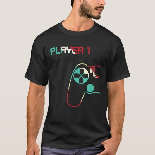 Funny Couple T-shirt Player 1 Player 2 Matching Ga (Voorkant)