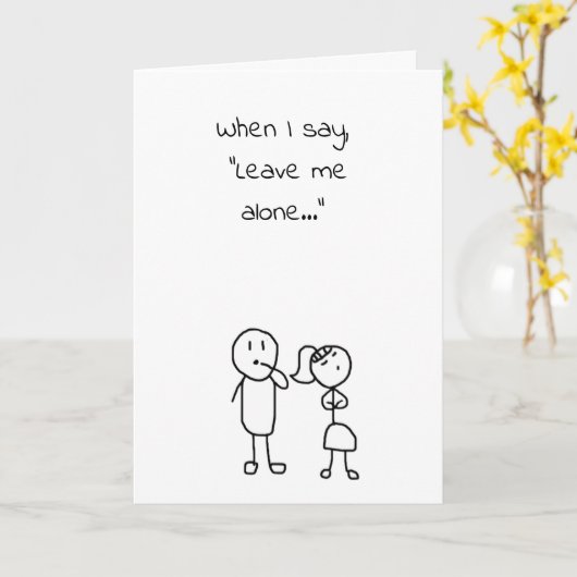 Funny Couple vecht en make-up Kaart (Gele Bloem)