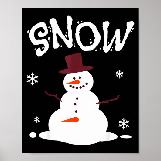 Funny Couples Christmas Party Snow Man Merry Xmas  Poster (Voorkant)