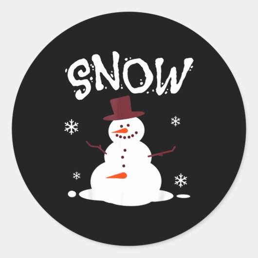 Funny Couples Christmas Party Snow Man Merry Xmas  Ronde Sticker (Voorkant)