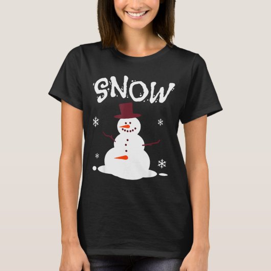Funny Couples Christmas Party Snow Man Merry Xmas  T-shirt (Voorkant)
